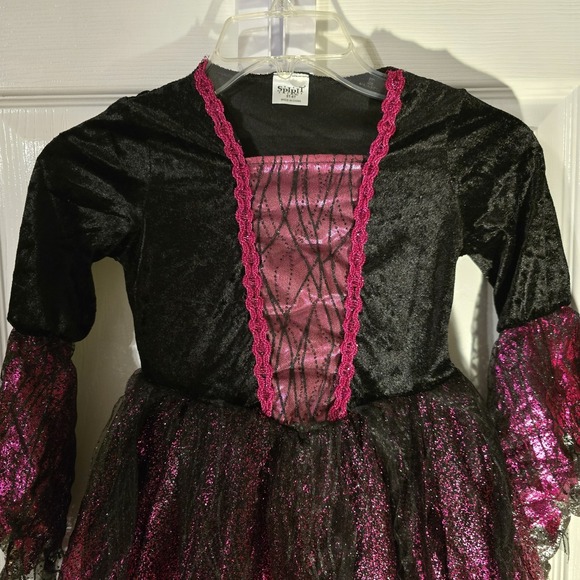 Spirit Halloween Witch Costume Black & Purple Girls Size 5T-6T Metallic Colorful - Picture 2 of 5